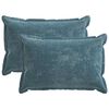 vidaXL Kussensloop 2 st HOUTEN Blauw 50 x 75 cm Chenille Stof