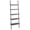 vidaXL Ladderrek met 5 schappen 64x34x185,5 cm zwart