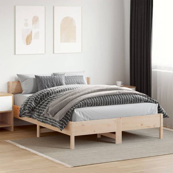 vidaXL Bedframe zonder matras massief grenenhout 160x200 cm