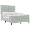 vidaXL Boxspringbed met hoofdeinde Lichtgrijs 140 x 190 cm Fluweel