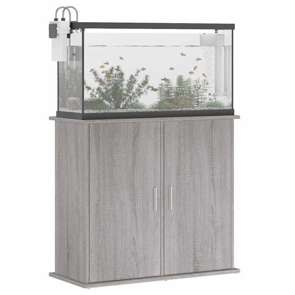 vidaXL Aquariumstandaard 81x36x73 cm bewerkt hout grijs sonoma eiken