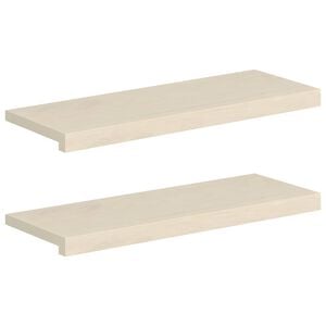 vidaXL Trap Tread 2 st 70 x 25 x 2 cm Wit Massief Eikenhout