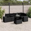vidaXL 6-delige Loungeset met kussens poly rattan zwart