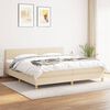 vidaXL Boxspring met matras stof cr&egrave;mekleurig 200x200 cm