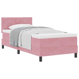 vidaXL Boxspringbed met hoofdeinde Roze 100 x 200 cm Fluweel