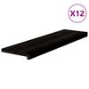 vidaXL Traptreden 12 st 90x30x2 cm massief eikenhout bruin-zwart