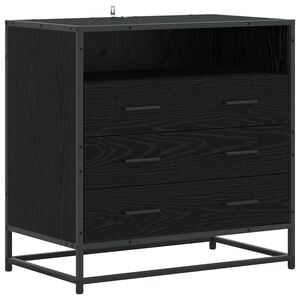 vidaXL Ladenkast 3-Lade Zwart eiken 70 x 41 x 70 cm Bewerkt hout