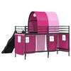 vidaXL Loftbed voor Kids Zwart en Roze 74,5 x 190 cm Metaal