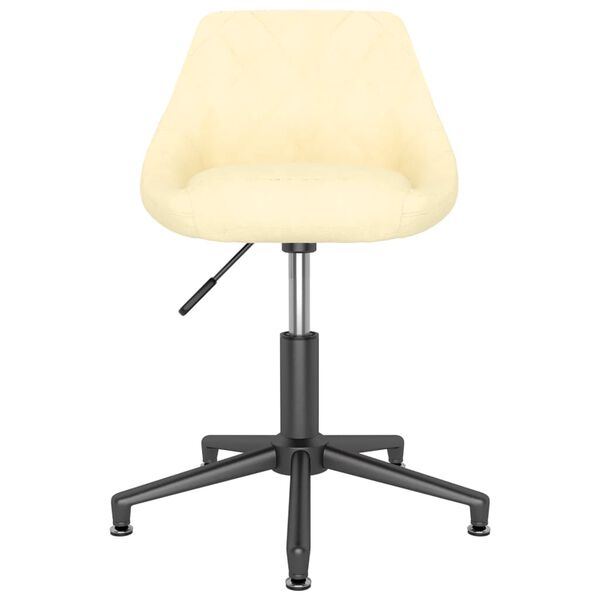 vidaXL Eetkamerstoelen draaibaar 4 st fluweel cr&egrave;mekleurig