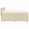 vidaXL Boxspring met matras stof cr&egrave;mekleurig 200x200 cm