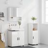 vidaXL Badkamermeubelset 3 pcs Hoogglans wit Bewerkt hout & Metaal