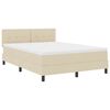 vidaXL Boxspring bed met matras met hoofdeinde Cr&egrave;me 140 x 190 cm Stof