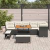 vidaXL Tuinbankenset 9 pcs Zwart poly rattan