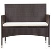 vidaXL 5-delige Loungeset met kussens poly rattan bruin