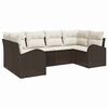 vidaXL Tuin Sofa Set 6 st 6-zits Bruin poly rattan