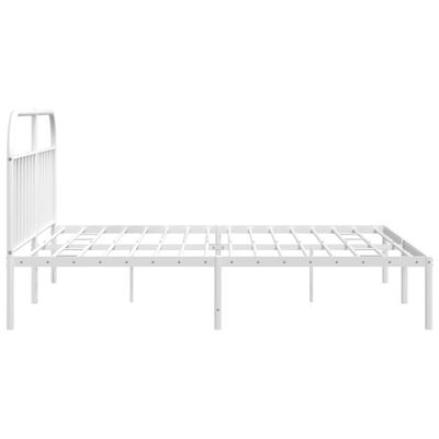 vidaXL Bedframe met hoofdbord metaal wit 193x203 cm