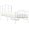 vidaXL Bedframe met hoofd- en voeteneinde&nbsp;metaal wit 75x190 cm