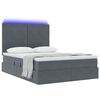 vidaXL Opbergbed met LED met matras Donkergrijs 140 x 200 cm Fluweel