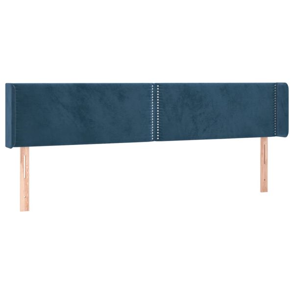 vidaXL Hoofdbord LED 163x16x78/88 cm fluweel donkerblauw