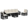 vidaXL Tuinbankenset 7 st Zwart poly rattan