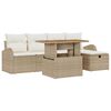 vidaXL Tuin Sofa Set 6 st Beige poly rattan