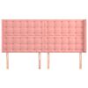 vidaXL Hoofdbord met randen 163x16x118/128 cm fluweel roze