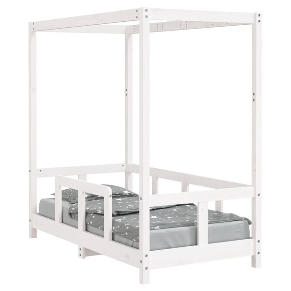 vidaXL Kinderbedframe 70x140 cm massief grenenhout wit