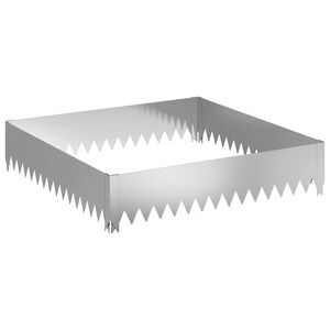 vidaXL Gazonrand 100 x 100 x 20 cm Staal Zilverkleurig