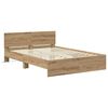 vidaXL Bedframe met hoofdeinde Artisan Eiken 150 x 200 cm Bewerkt hout