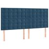 vidaXL Bedframe zonder matras 140x190 cm fluweel donkerblauw