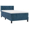 vidaXL Boxspring met matras fluweel donkerblauw 80x200 cm