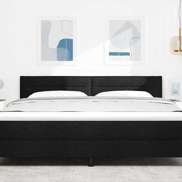 vidaXL LED Hoofdbord met LED-striplichten Zwart 180 cm Polyester