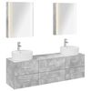 vidaXL Badkamermeubelset 5 pcs Betongrijs Bewerkt hout en glas