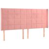vidaXL Boxspring met matras en LED fluweel roze 180x200 cm