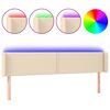 vidaXL Hoofdbord LED 183x16x78/88 cm stof cr&egrave;mekleurig