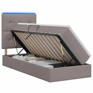 vidaXL LED Opslagbed met Matras Taupe 100 x 200 cm Stof