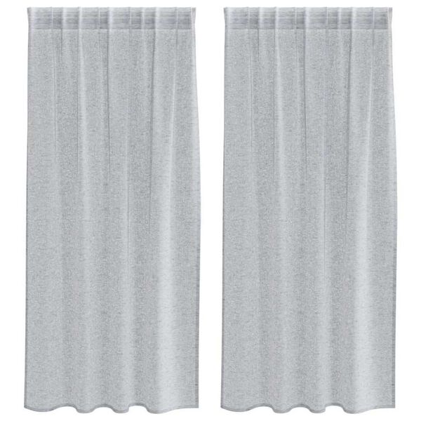 vidaXL Voile Gordijn 2 pcs Donkergrijs 175 x 140 cm Polyester