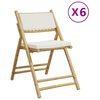 vidaXL Bistrostoelen 6 st inklapbaar met kussens bamboe cr&egrave;mewit