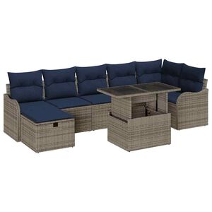 vidaXL Tuin Sofa Set 8 st Grijs poly rattan