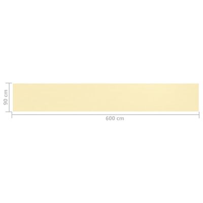 vidaXL Balkonscherm 90x600 cm HDPE beige