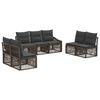 vidaXL Tuinbankenset 7 pcs Grijs poly rattan