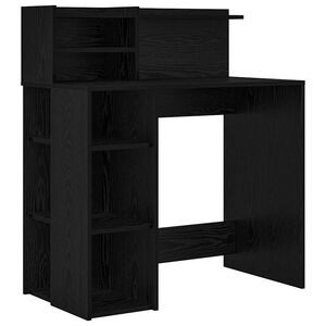 vidaXL Bureau Zwart Eiken Bewerkt hout 90 x 48 x 101,5 cm