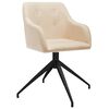vidaXL Eetkamerstoelen 4 st draaibaar stof cr&egrave;mekleurig