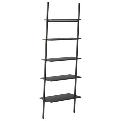 vidaXL Ladderrek met 5 schappen 64x34x185,5 cm zwart