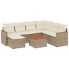 vidaXL 8-delige Loungeset met kussens poly rattan beige