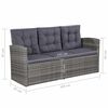 vidaXL 6-delige Loungeset met kussens poly rattan grijs