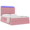 vidaXL Opbergbed met LED met matras met LED Roze 140 x 200 cm Fluweel