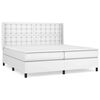 vidaXL Boxspring met matras kunstleer wit 200x200 cm