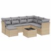 vidaXL 8-delige Loungeset met kussens poly rattan gemengd beige