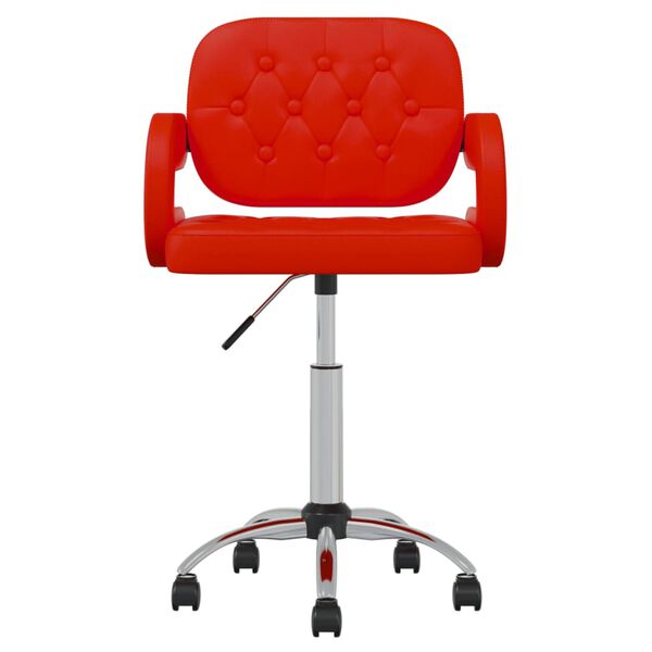 vidaXL Eetkamerstoelen draaibaar 4 st kunstleer rood